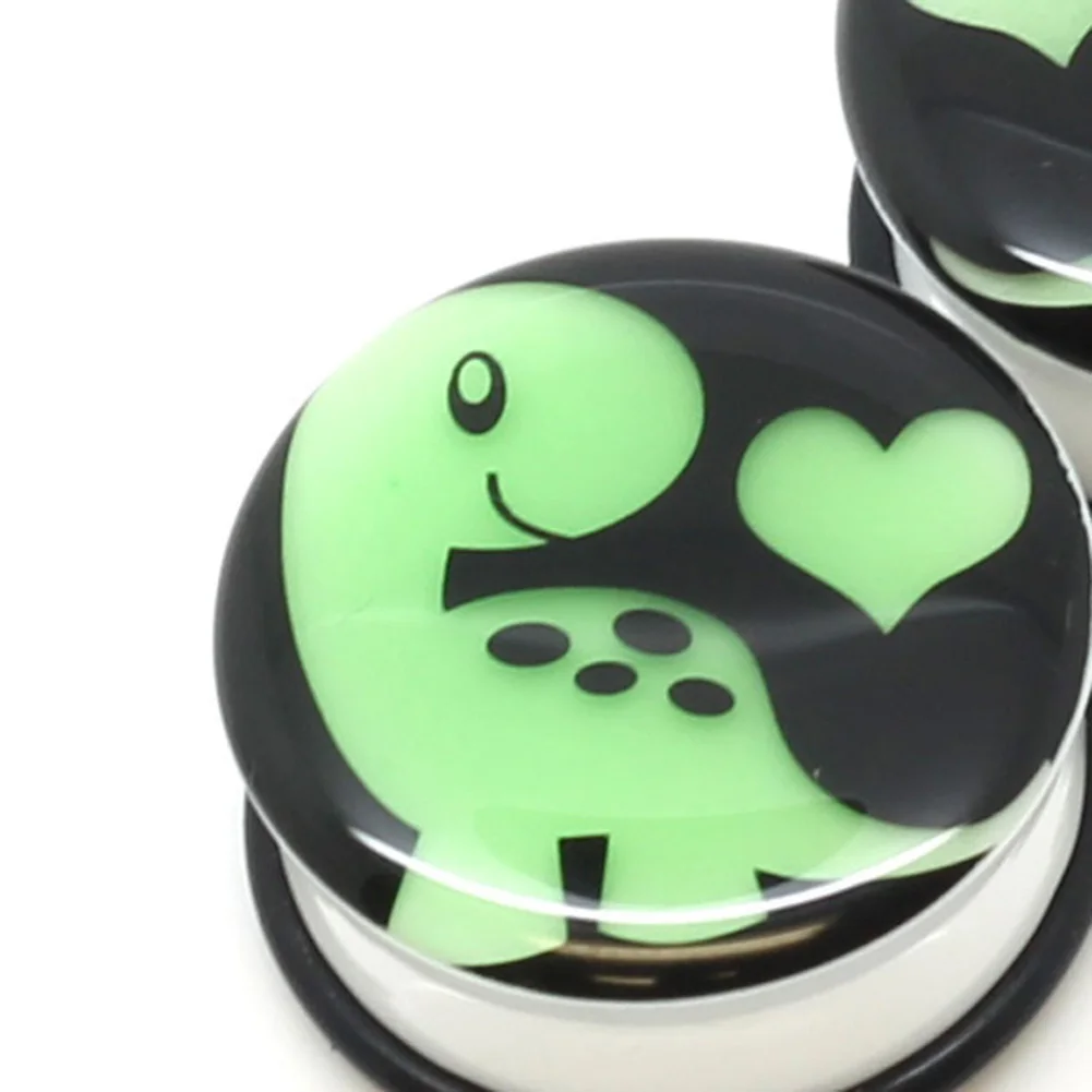 2 шт. модные динозавр ухо Измерительные приборы туннеля Expander расти в темноте