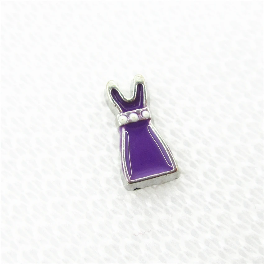 Hot Selling 20pcs/lot Purple Skirt Floating Charms Living Glass Memory Lockets DIY Jewelry Accessory | Украшения и аксессуары