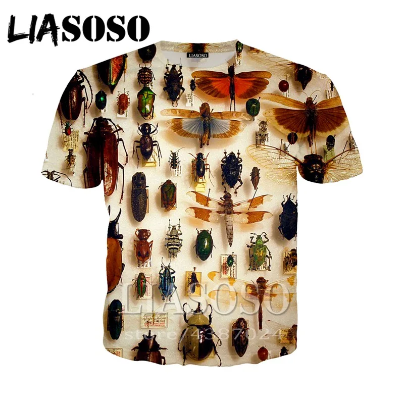 LIASOSO Women tshirt shirt streetwear casual hip hop homme 2019 3D print Harajuku insect new men t shirt/Hoodies/Sweatshirt D772 | Мужская