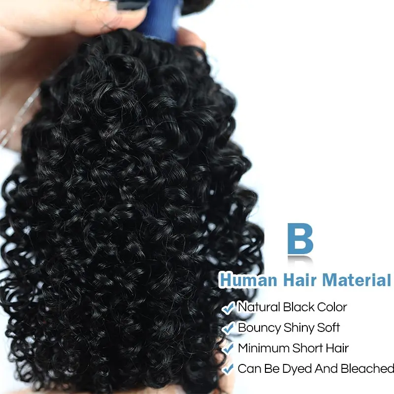 Реми Голубая 3 Связки Малайзии странный вьющихся волос плетение 100% Remy