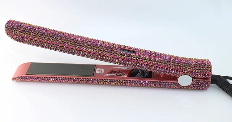 Коричневый Кристалл bling плоский утюжок выпрямитель для волос с сверкающим бриллиантом горный хрусталь Новинка Горячая Распродажа быстрый нагрев волос Утюг - Цвет: Коричневый