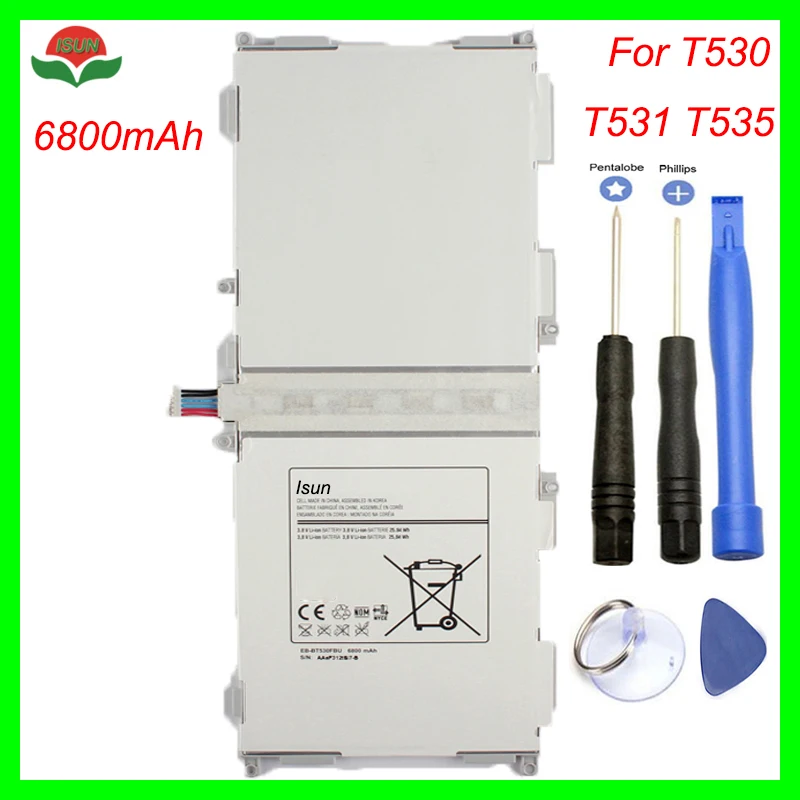 Оригинальное качество 6800 мАч EB BT530FBC BT530FBE/C батарея для Samsung Galaxy Tab 4 10 1 T530 T531 T535