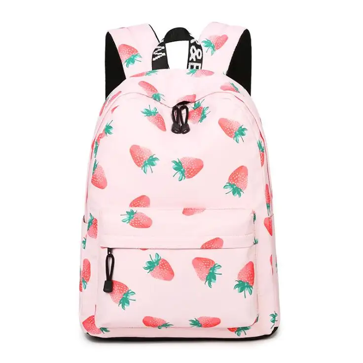 Новый клубничный женский рюкзак Mochila модные школьные сумки для девочек