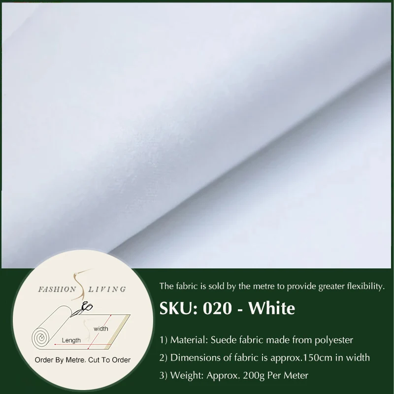 White 150 см широкая однотонная замшевая ткань одежда модная одежда Ткань Домашний Декор искусственная замша обивка ткань шитье классические замшевые ткани - Цвет: White