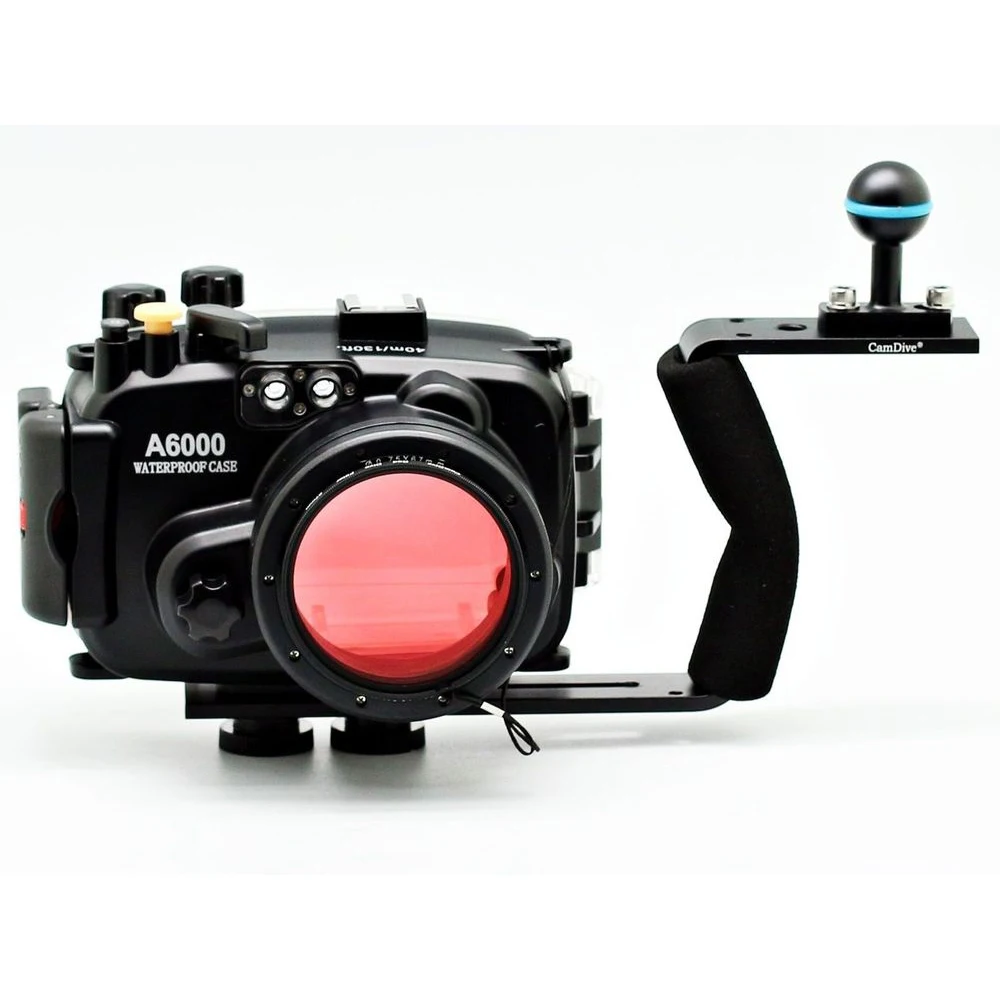 Чехол Meikon для подводной камеры Sony A6000 (16 50 мм) 40 м 130 футов + ручка дайвинга красный