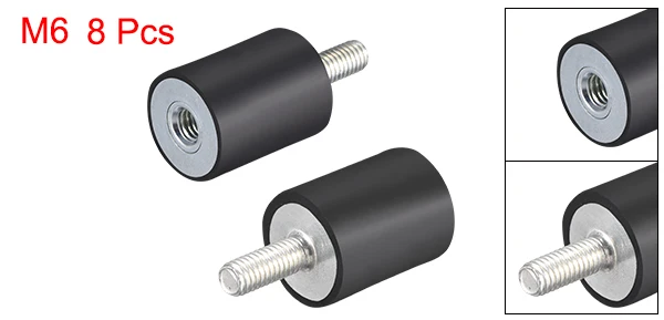 

Uxcell 8 шт. M4/6 D15 резьбовые штекерные резиновые крепления цилиндрические вибрационные изоляторы амортизаторы с черным покрытием цинк
