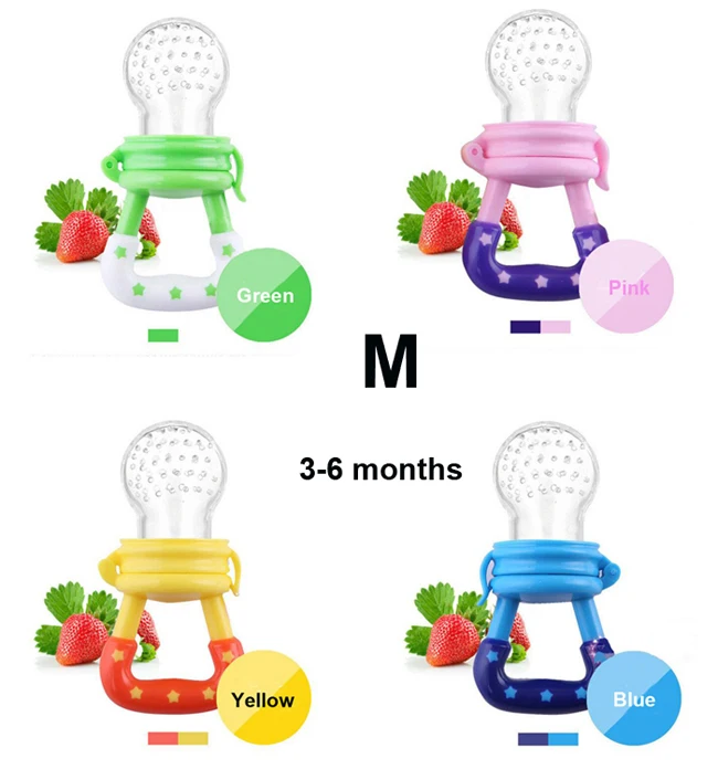 50pcs mixedcolor M 50 шт./лот детская Силиконовая пустышка свежие фрукты приспособление с сеточкой для кормления детей для кормления питатель безопасные детские принадлежности сосок соска бутылки - Цвет: 50pcs mixedcolor M