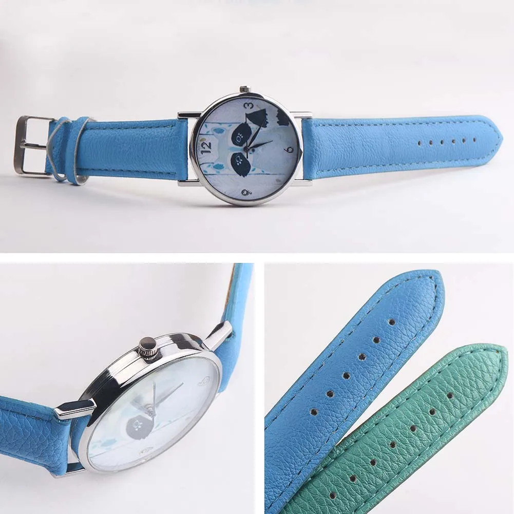 Для девочек и мальчиков панда часы Аналоговые Дисплей Искусственная кожа