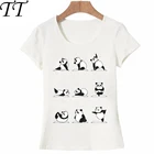 Футболка женская с принтом панды, модная тенниска для упражнений, повседневная майка с забавным принтом животных, милая рубашка для девушек, на лето