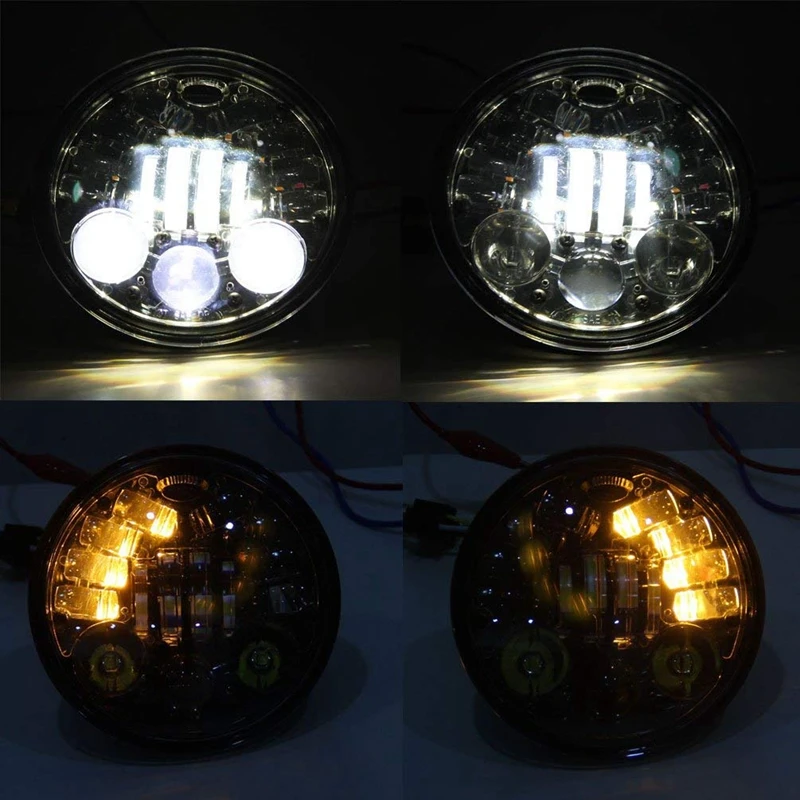 Wzjoo Мотоцикл 5 3/4 75 светодиодный светильник DRL Янтарный сигнала поворота для 883