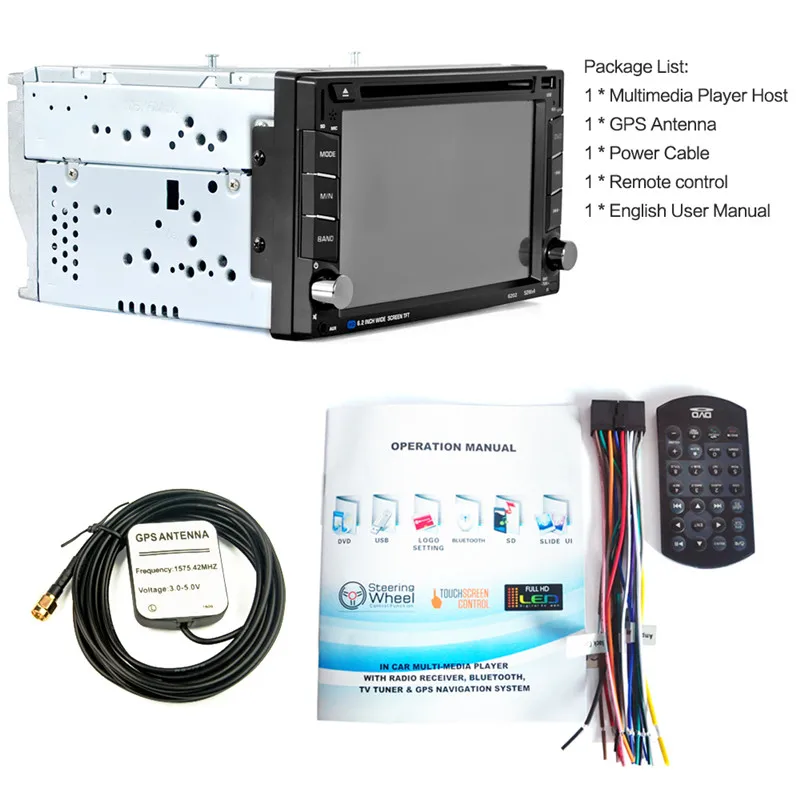 Essgoo 6," 2 Din автомобильный DVD gps Радио Стерео MP5 плеер Bluetooth USB камера заднего вида навигатор Аудио мультимедийный плеер карта