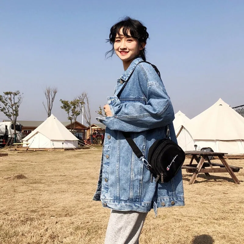 2019 Новая высококачественная Осенняя Базовая Джинсовая Верхняя одежда пальто