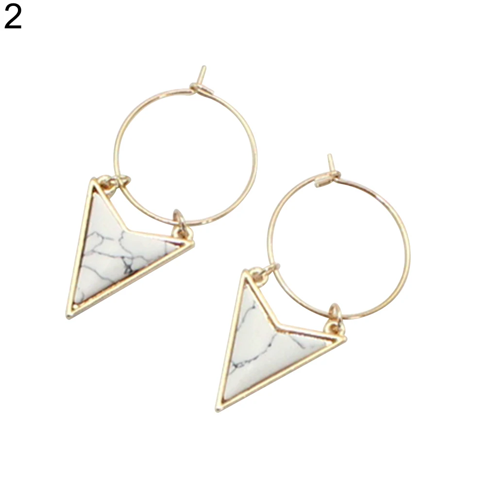Мода 2017 г. Для женщин Треугольники геометрический кулон обруч петли Серьги