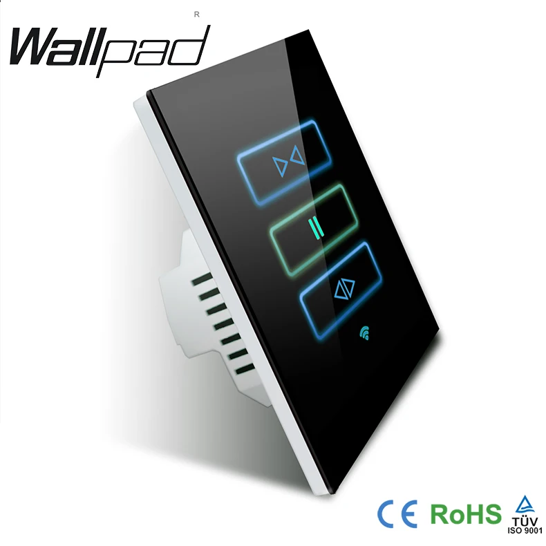 Высококлассный Wallpad черное стекло AU US 120 110 ~ 250 В 3 банды беспроводной Wifi Пульт