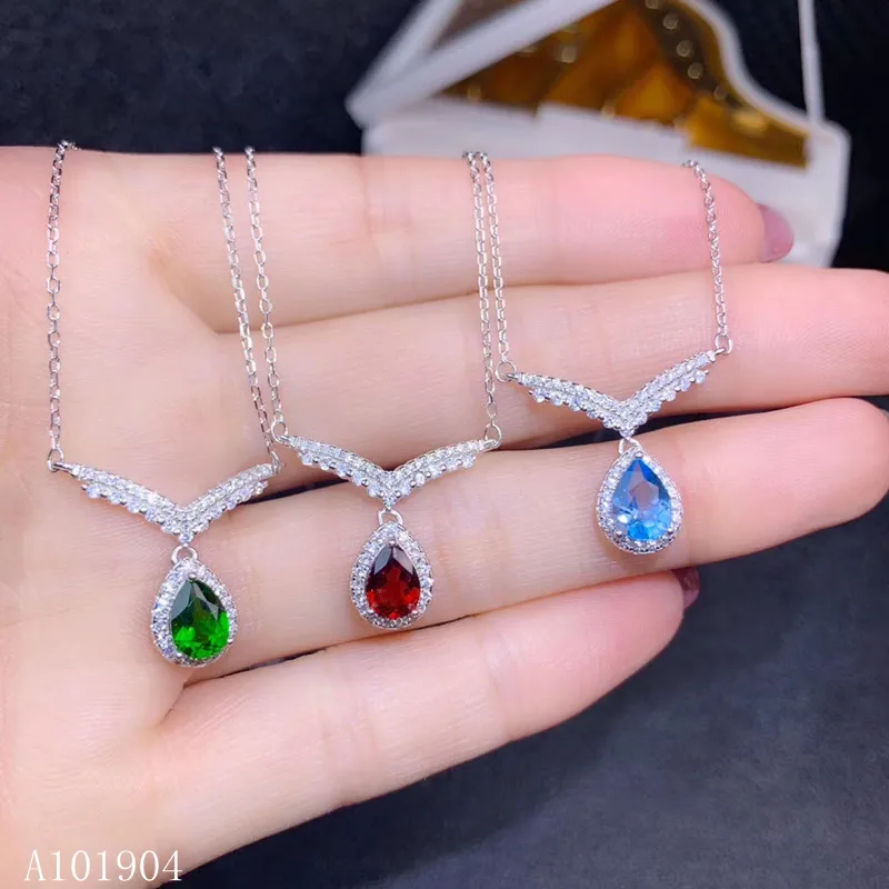 Женское ожерелье с подвеской KJJEAXCMY boutique jewelry из серебра 925 пробы инкрустированное