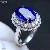 kjjeaxcmy fine jewelry 925 silver inlaid natural sapphire jasper girl ring support detection