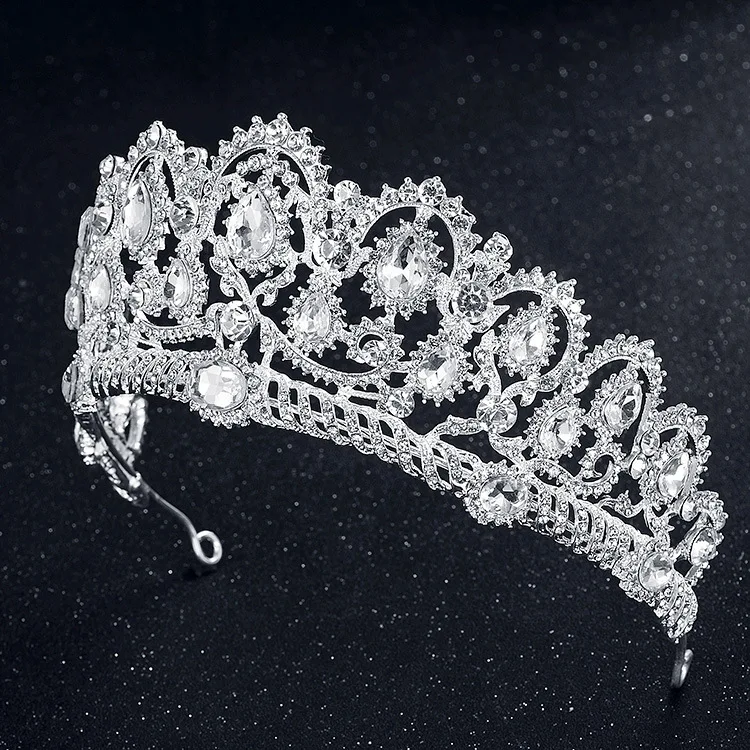Luxo Espumante Coracao de Cristal Coroa De Noiva Acessorios Para o Cabelo As Mulheres Meninas Tiaras Casamento Grande|Украшения для