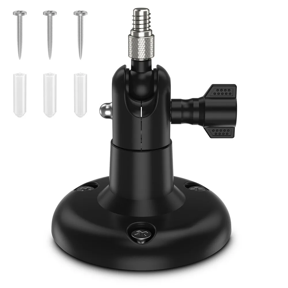 Настенный держатель для Wyze Cam Pan/Arlo Pro 2/Pro/HD/Ultra/Arlo GO Крытый Открытый безопасности камеры наблюдения монтажные кронштейны - Цвет: black