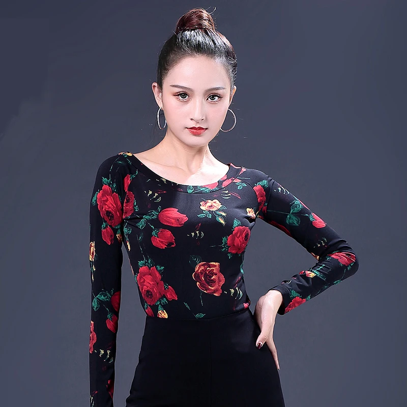 Женский топ с длинным рукавом для латиноамериканских танцев YR1109|Латинский| |