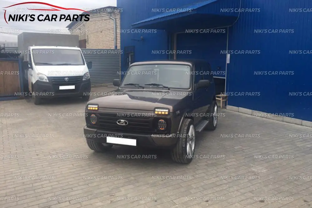 Светодиодный дневные ходовые огни для Lada Niva 4x4 1995-1 комплект/2 шт. с ходовым поворотным сигналом аксессуары для стайлинга автомобиля Тюнинг DRL