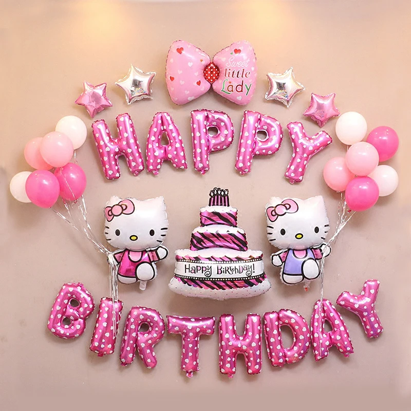 33 шт./лот hello kitty Детские воздушные шары из фольги детские украшения для дня