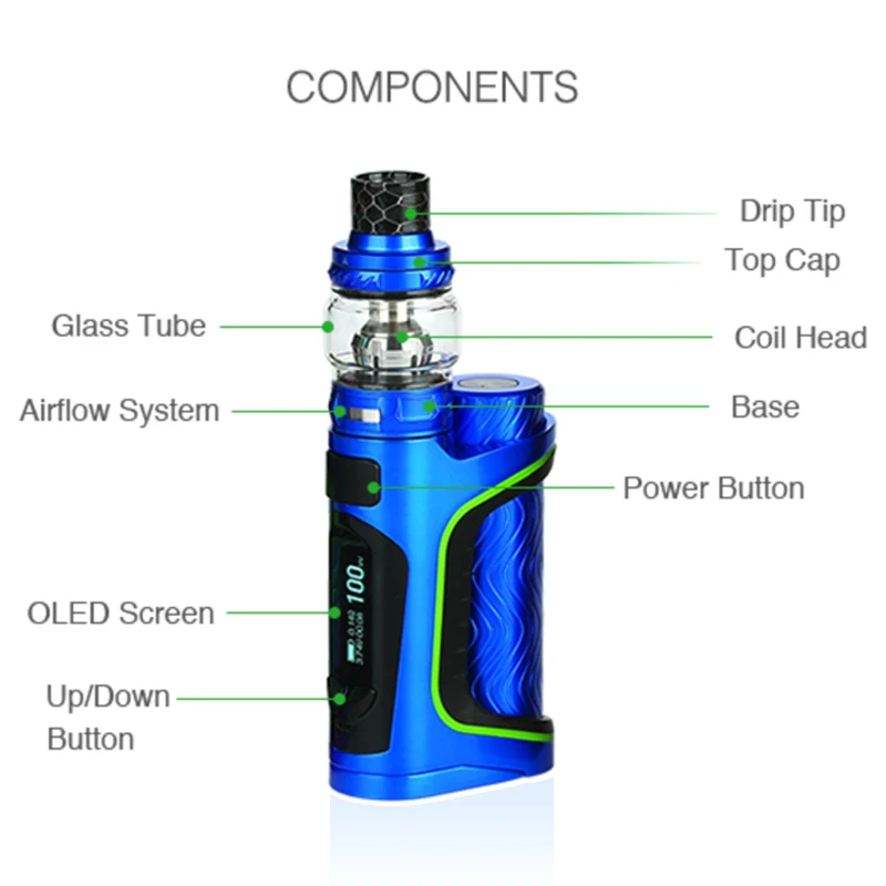Оригинальный набор Eleaf iStick Pico S 100 Вт TC с резервуаром ELLO VATE 6 5 мл HW-N Ом головка