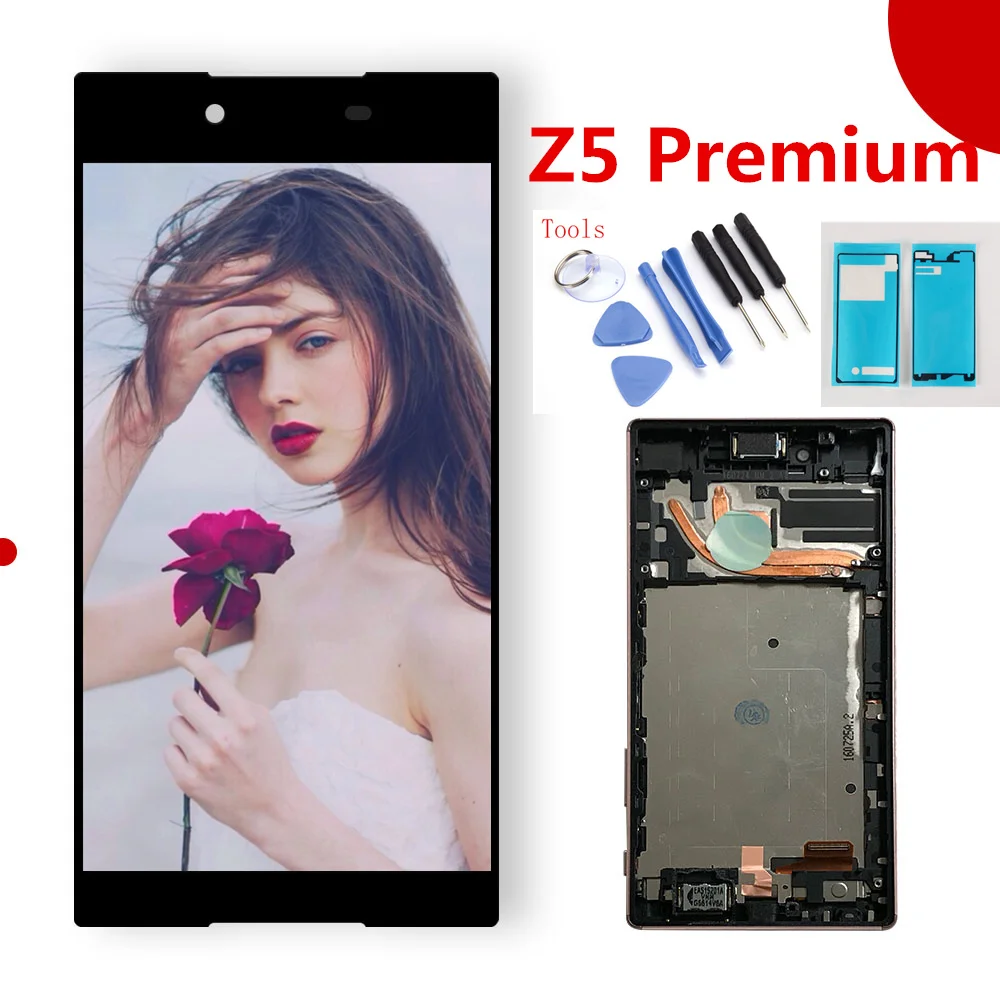 

5.5" For Sony Xperia Z5 Premium Z5P E6853 E6883 E6833 Full Lcd Display With Touch Screen Digitizer Panel Assembly Complete Frame