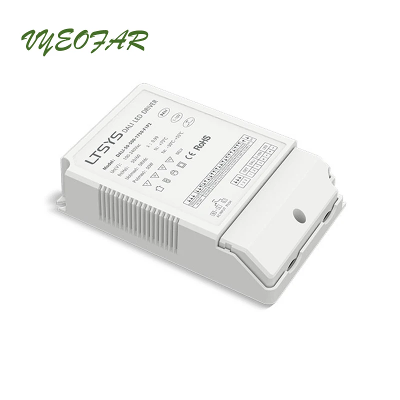 Новый Dali Dimming драйвер AC100 240V вход 500 1750mA 50 Вт Выход Dali/Push Dim/0 10 В/1 В/10 в ШИМ/резистор 6 1