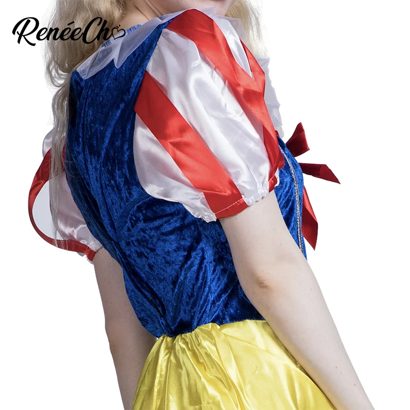 Beauty Dress For Halloween Costume Classic Snow White Women lady carnival costume adult dress and headband set cosplay |