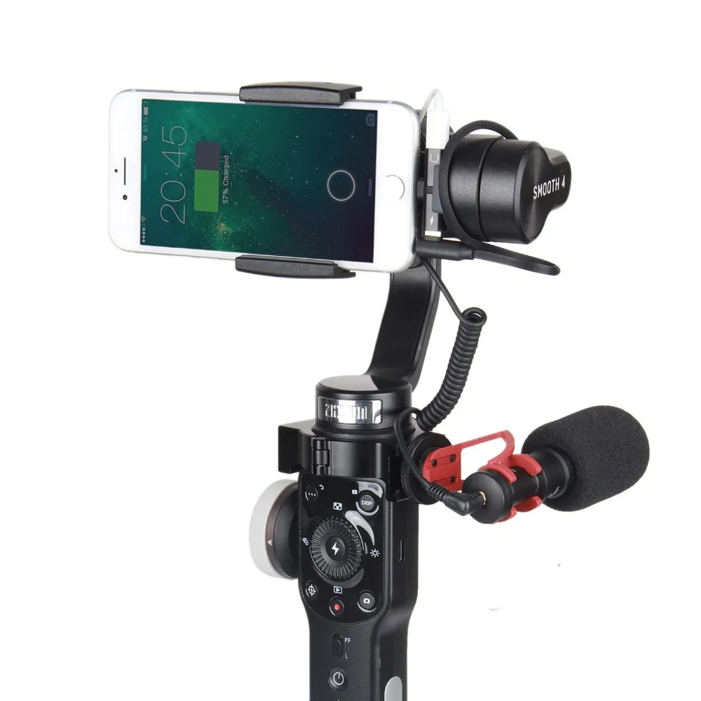 Zhiyun Smooth 4 аксессуары адаптер для холодного башмака кольцо микрофон 100 г противовес и 2 в 1 адаптер для iPhone
