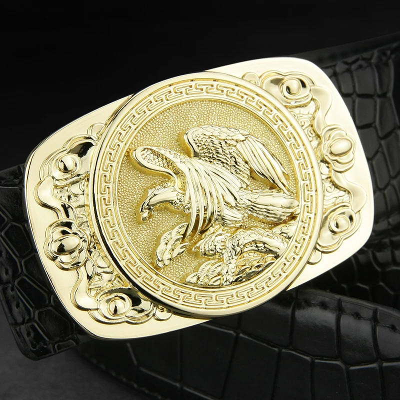 Eagle belt men off black Waistband fashion golden Waistband genuine leather luxury brand high quality ceinture homme waist belt