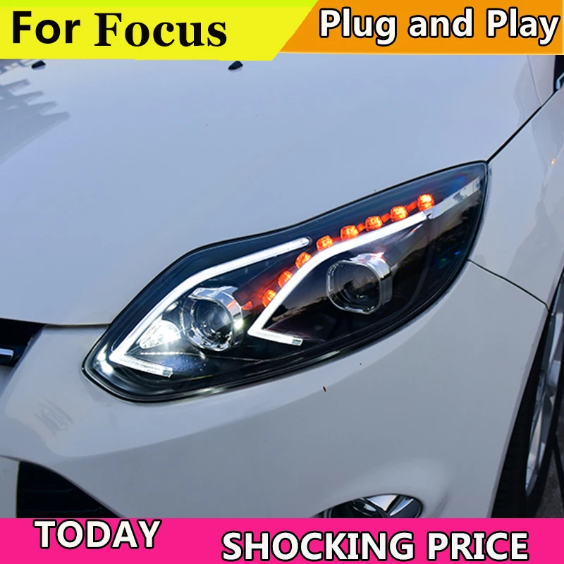 Стайлинга автомобилей головной светильник s для Ford Focus 2012 2014 светодиодный