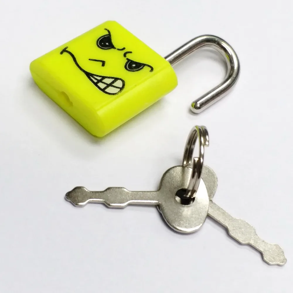 100 pcs smile phiz square Padlock with Key E398-2 Girl Kids Vintage School Bag Pinata Party Favors Gift Novelty Birthday Prize | Дом и сад