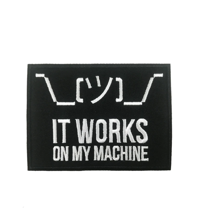 Забавная мотоциклетная байкерская куртка It works my machine memes патч на жилет вышитый