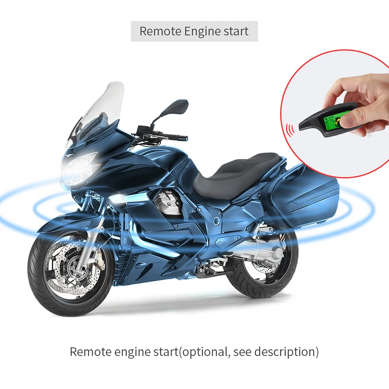 Универсальный двухсторонний комплект сигнализации мотоцикла с 2 ЖК