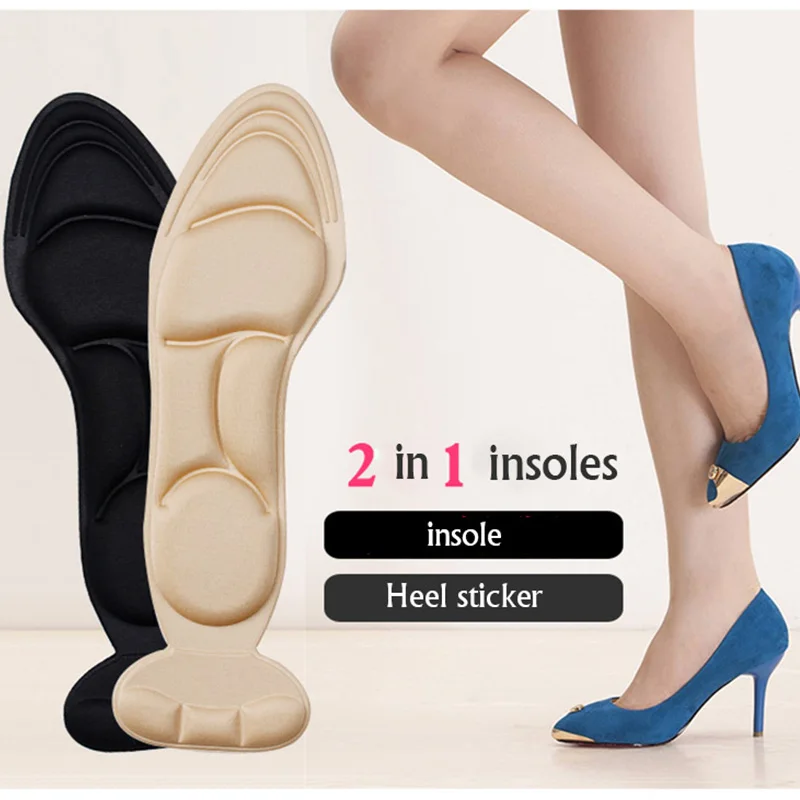 

NANCY TINO 4D Memory Foam Orthopedic Insoles+Heel Sticker 2 in 1 Sweat Absorption Pads Shoe Inserts Breathable Insoles Foot Care