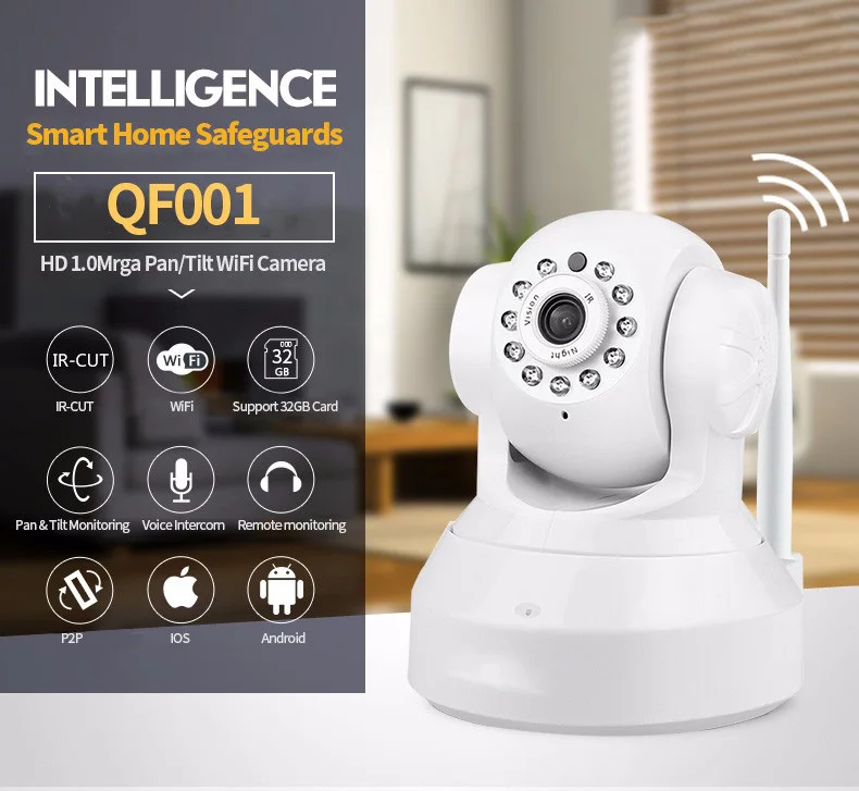 720P HD WIFI iP камера для детского монитора Смарт P2P IR cut/инфракрасное ночное