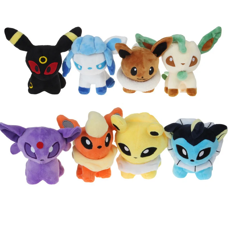 8 видов стилей Umbreon Evee Espeon Jolteon vaporion Flareon Glaceon Leafeon мягкие куклы Мультяшные Плюшевые