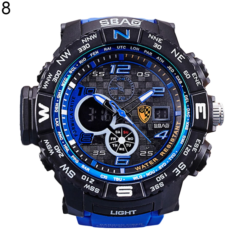Новинка 2017 года Для Мужчин's спортивные часы светодиодный Подсветка 30 м