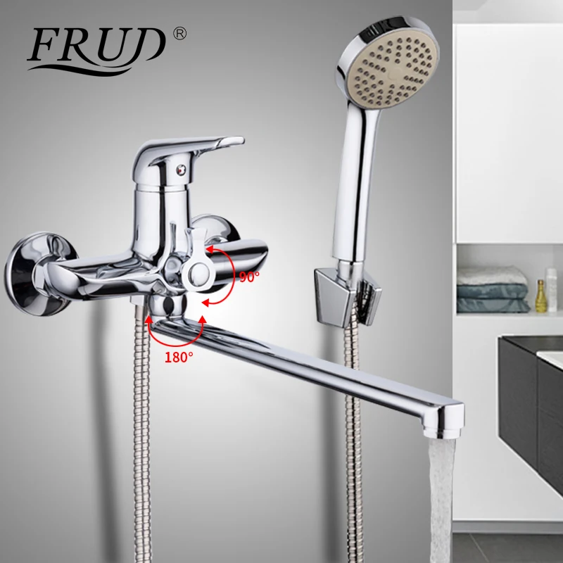 

Смеситель для душа FRUD R22102, из цинкового сплава, 35 см, хромированный, для холодной и горячей воды