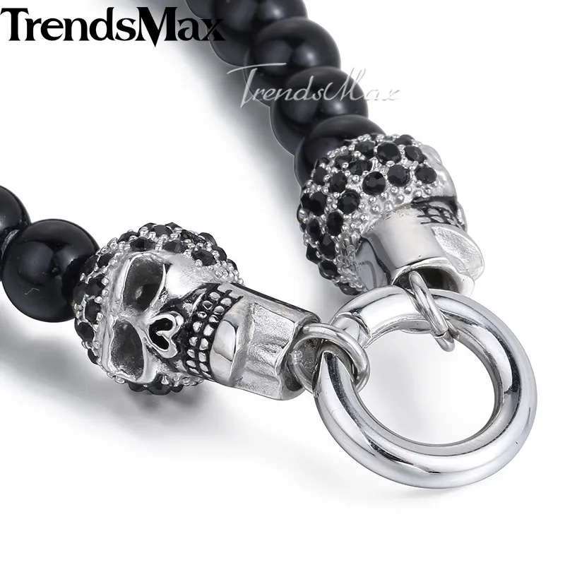 Trendsmax Будда бусы браслет ожерелье для мужчин 316L нержавеющая сталь Череп амулет