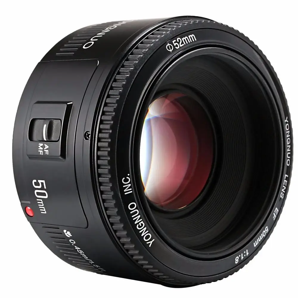 YONGNUO YN50mm YN50 F1.8 объектив камеры EF 50 мм AF MF диафрагма для Canon EOS Rebel T6 700D 750D 5D 6D Mark II IV 10D