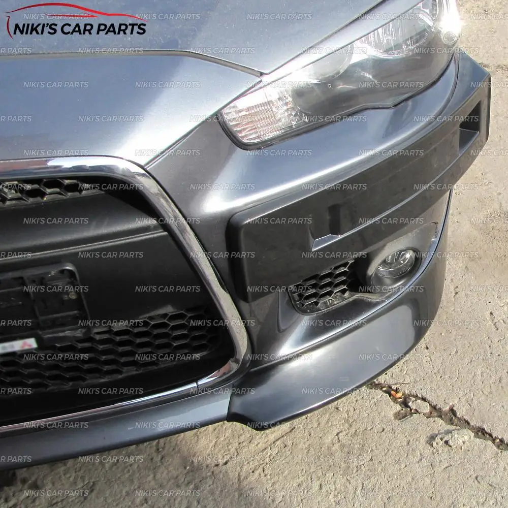 Клыки на передний бампер для Mitsubishi Lancer X 2011 2015 комплект кузова из АБС пластика 1 2