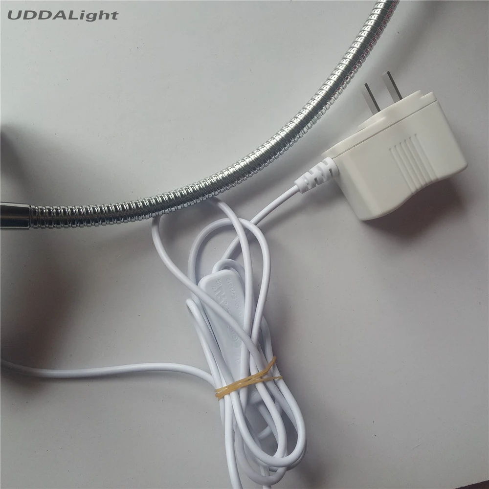 

led table lamp reading bedroom lighting 1-3w with clamp clip plug and switch