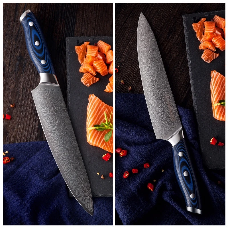 Наборы ножей для шеф повара из дамасской стали кухонные ножи vg10 профессиональные