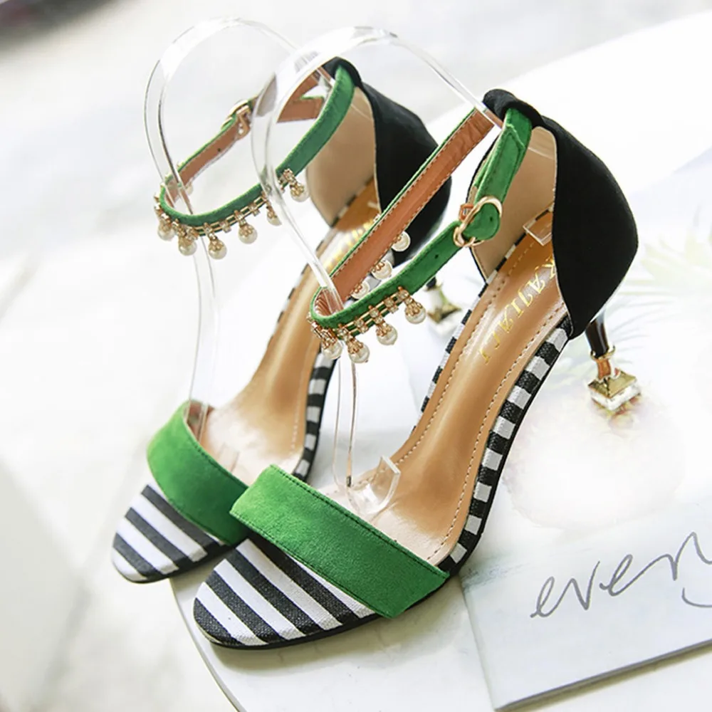 YOUYEDIAN/Женская обувь с пряжкой на ремешке женская шпильках бусинами Разноцветные