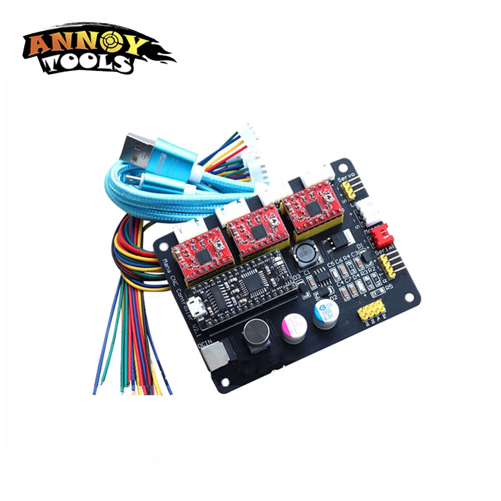 ANNOYTOOLS Mana 3 Оси шагового двигателя привода плата управления для ЧПУ Arduino GRBL/Benbox