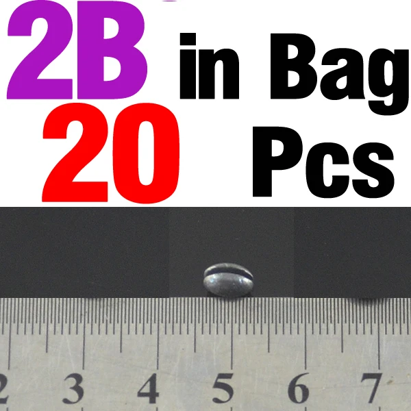 20Pcs 2B MNFT 20 шт./пакет 1B для 7B Премиум твердый Овальный Разделение выстрел свинцовый грузик фасоль в форме Вес привести аксессуары для рыболовных приманок - Цвет: 20Pcs 2B