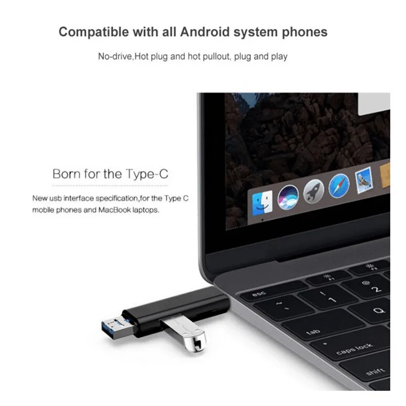 Multifunctional 3 in 1 Cardreader OTG Adapter Type-c multi sd card reader For Computer | Компьютеры и офис