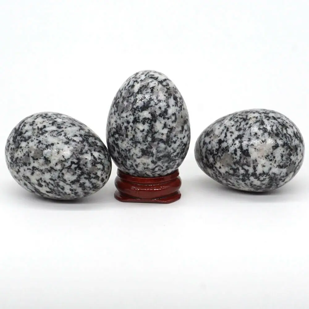 

35x49MM Natural Gemstone Sesame Jasper Crystal Reiki Healing Shape Egg (1pcs)